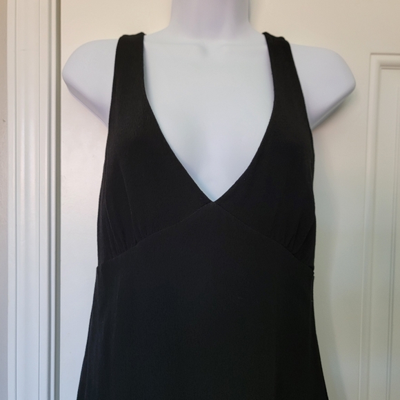 Aritzia Sundeh Sun Deh Black Dress Sleeveless Side Zip Deep V Neck Size S - Picture 2 of 12